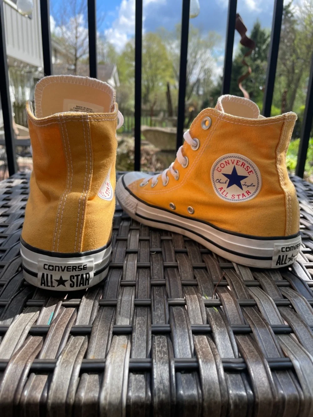 Converse High Top Sneakers - Yellow with White Accents - Picture 2 of 7